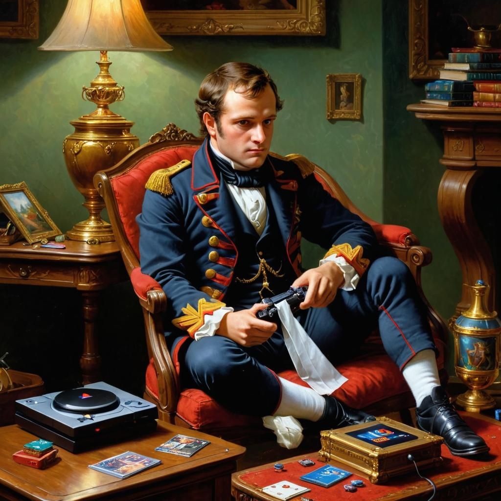 Napoleon practicing for his next battle