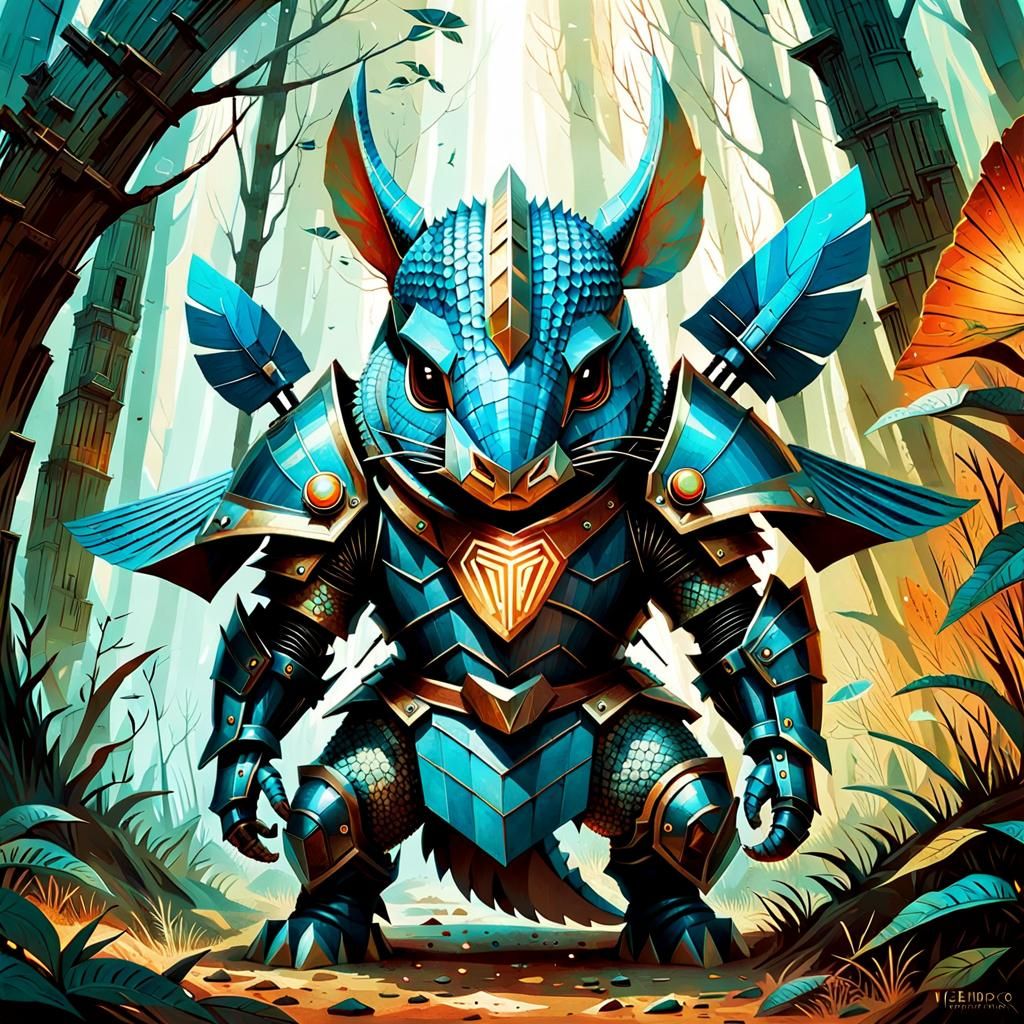 Armoured Armadillo Paladin with Glowing Stygian Details