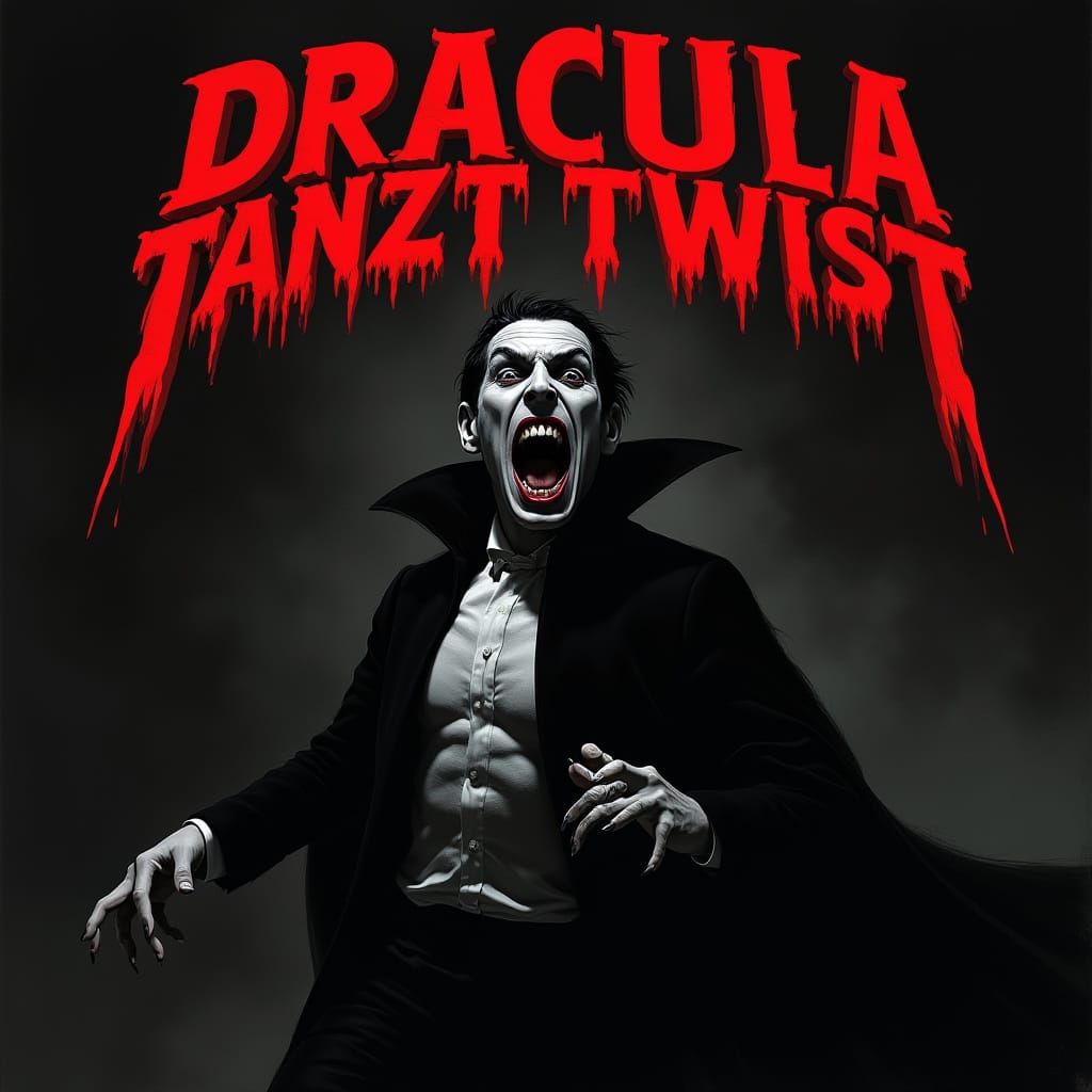 Vampire's Frenzied Dance in Blood-Red Twilight