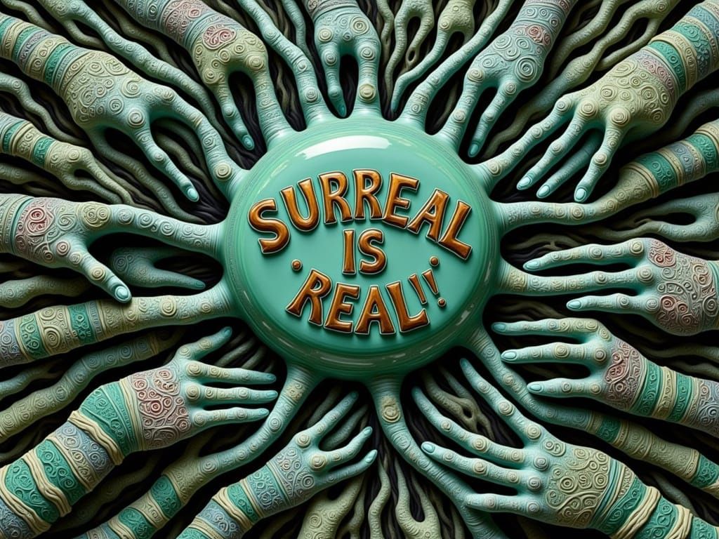 Surreal Copper Plate in Magic Surrealism Style