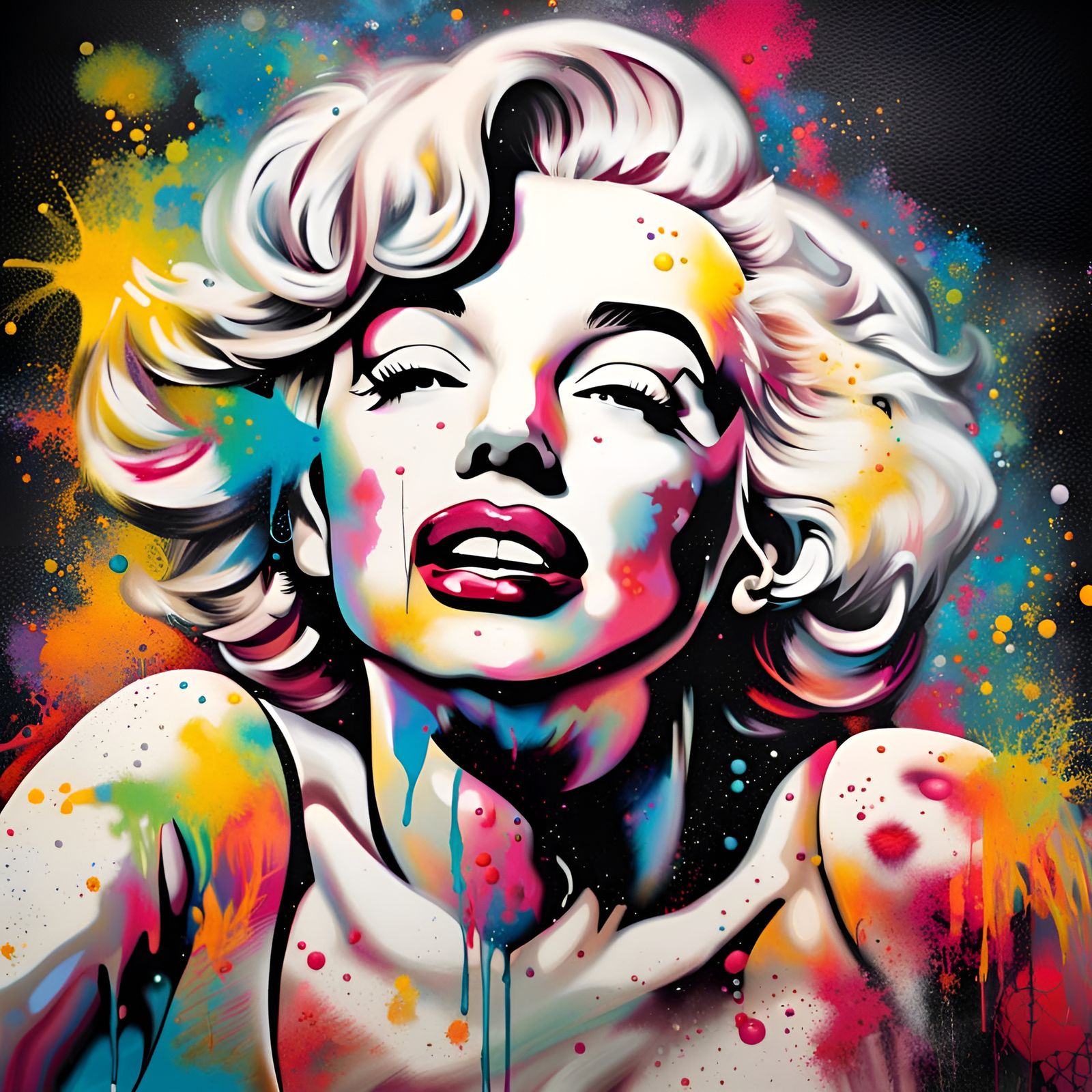 Marilyn Monroe Graffiti Art Portrait