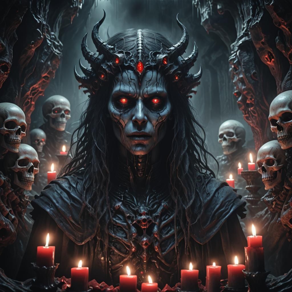 Demonic Figure Portrait in Dark Fantasy Style