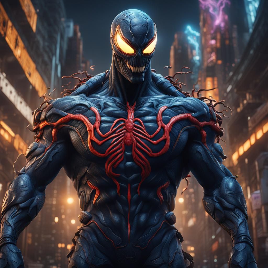 Hypnotic Muscular Man in Venom Suit: Mind Control