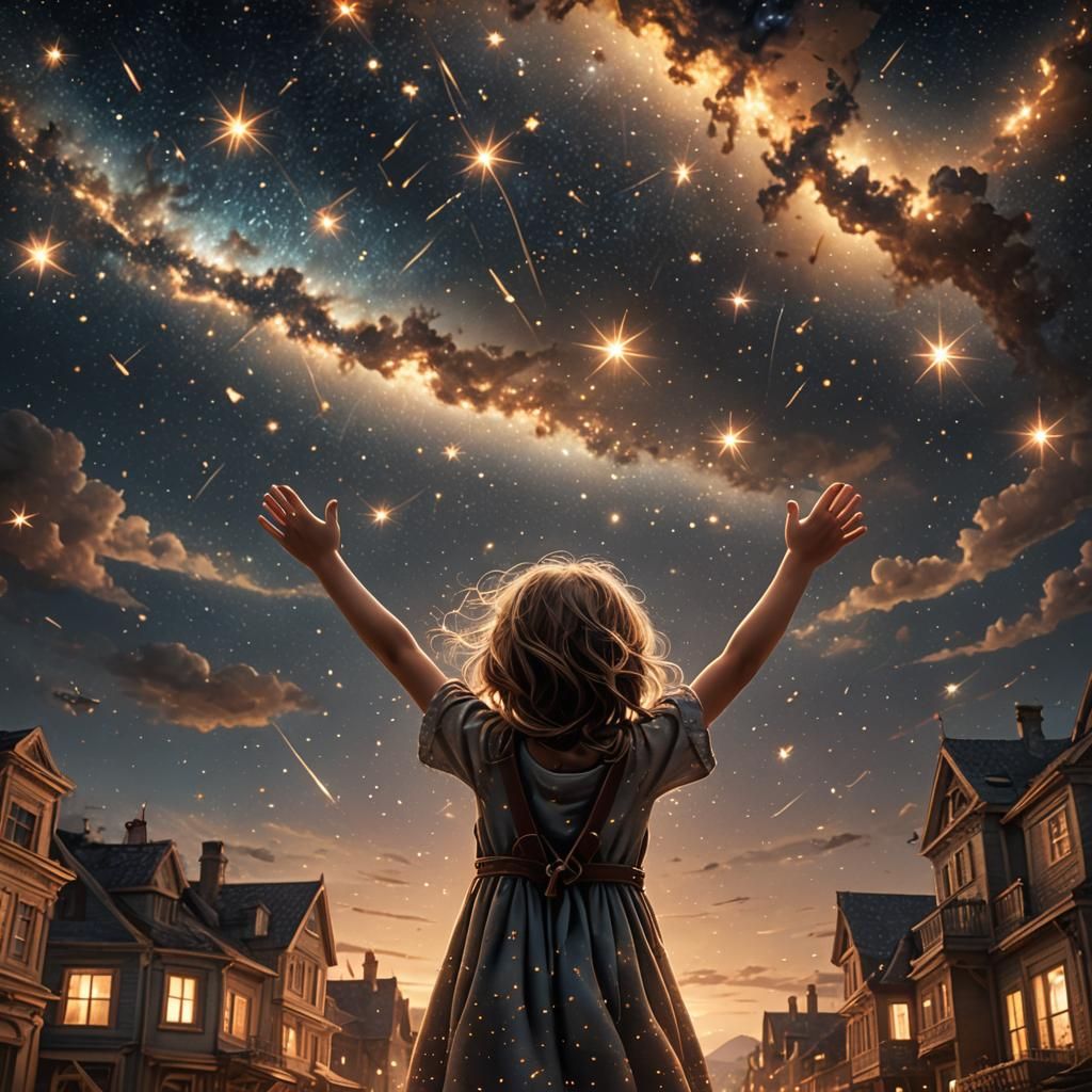 Girl Catches Falling Stars: Digital Matte Painting