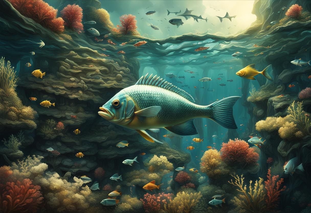 Epic and Detailed Fish Digital Matte Painting