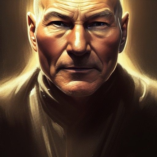 Patrick Stewart as a Necromancer Portrait