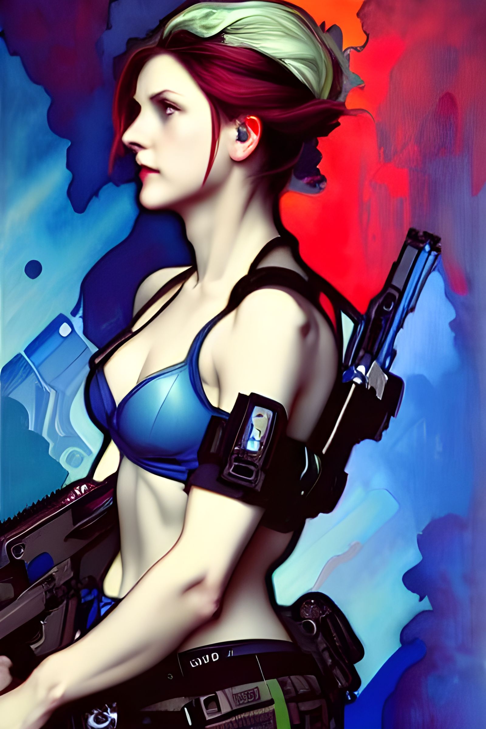 Jill Valentine Portrait in Art Nouveau Style