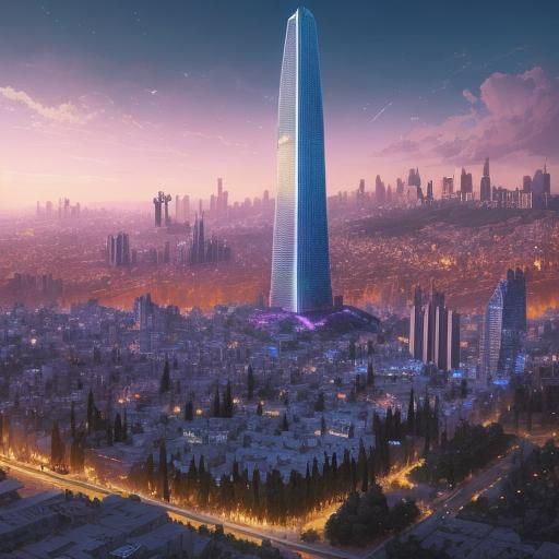 Futuristic Jerusalem Cityscape Concept Art