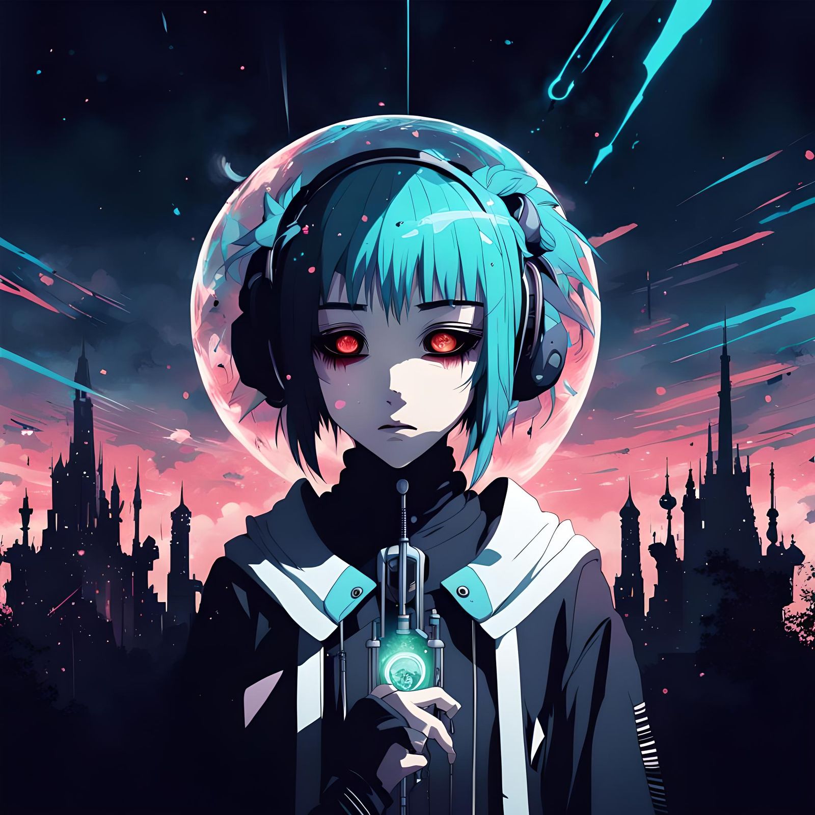 Gothic Horror Meets Retrofuturism Anime Art