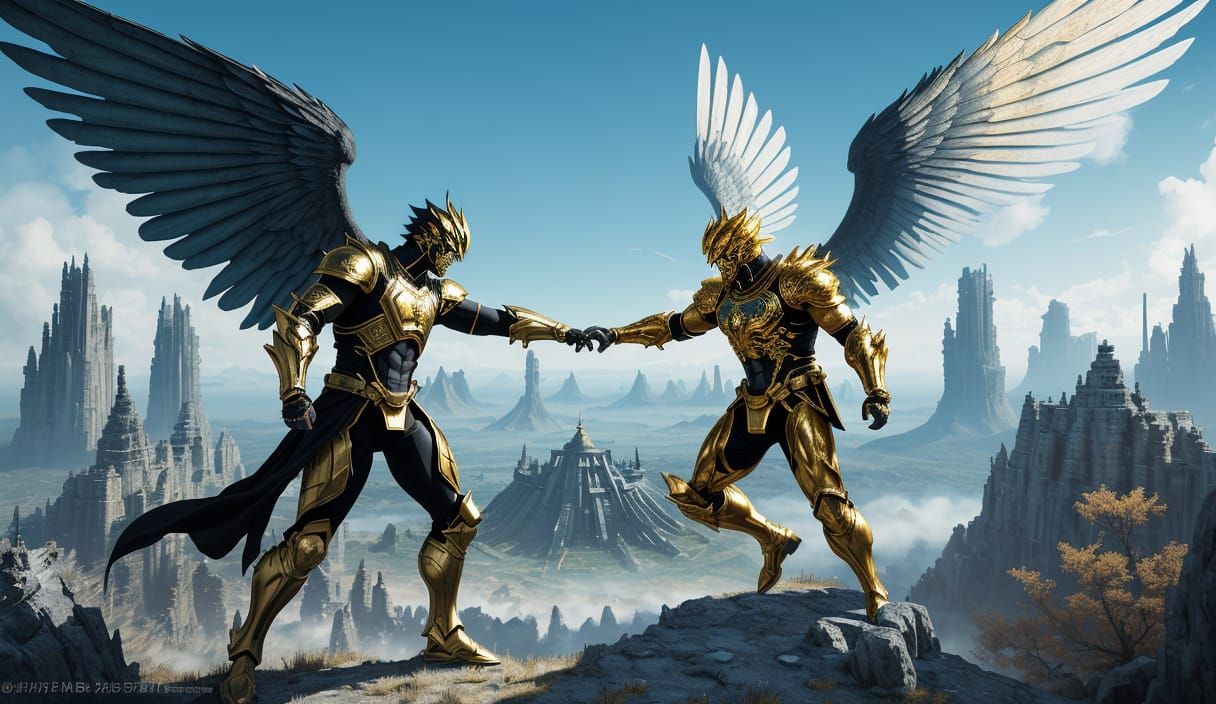 Ninja Warrior Battles God in Surreal Anime Style