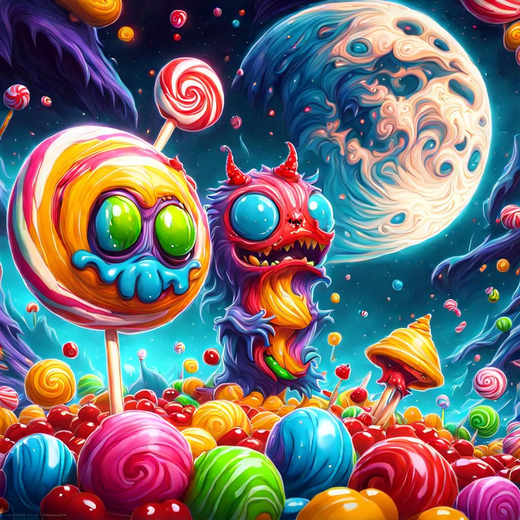 Chibi Candy Monster in Mystical World