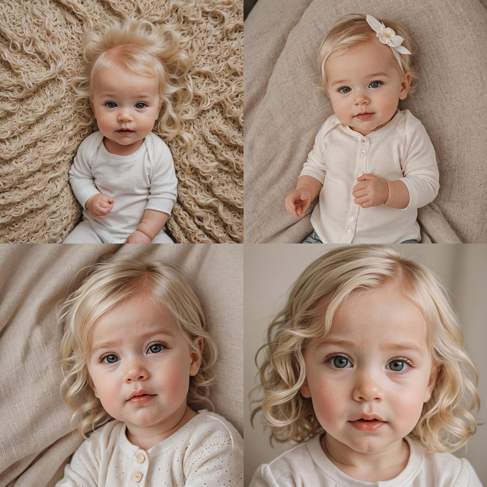 Sweet and Cute Blonde Baby Portrait