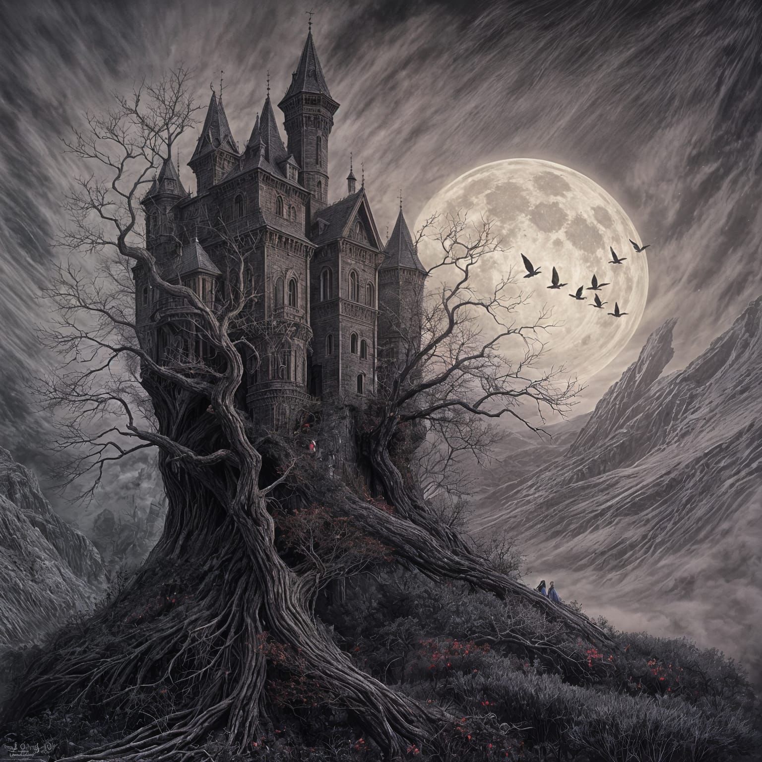 Dark Fantasy Little Red Riding Hood Scene