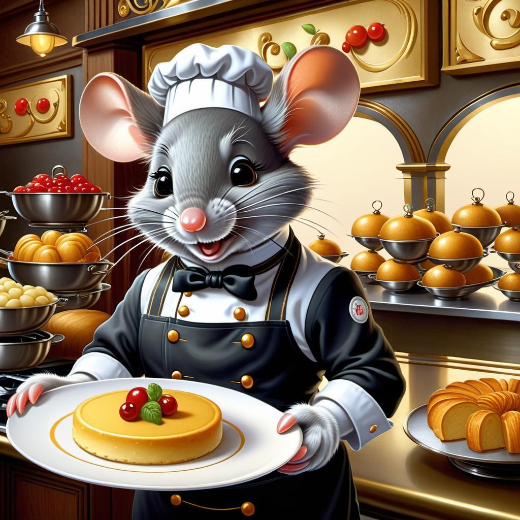 Happy Mouse Chef Creates Art Nouveau Cuisine