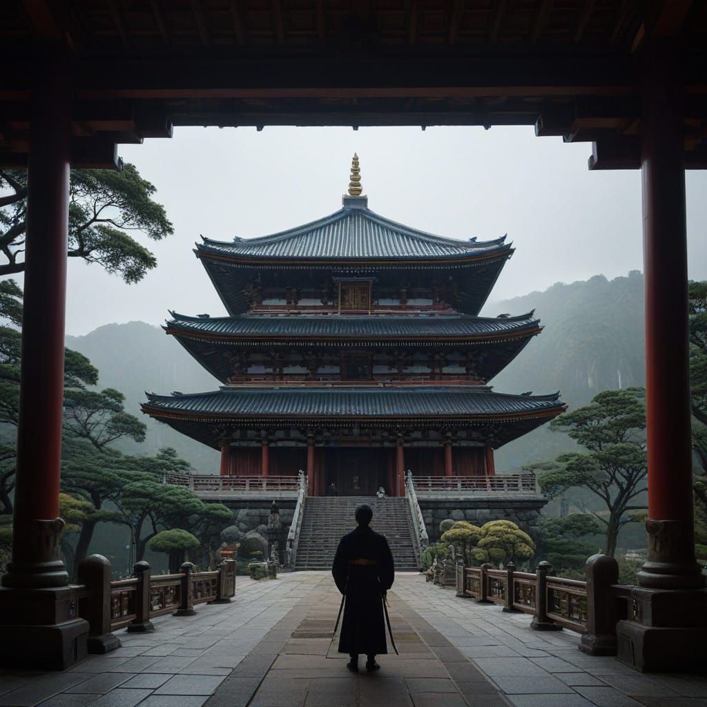 Epic Japanese Temple in Digital Matte Painting