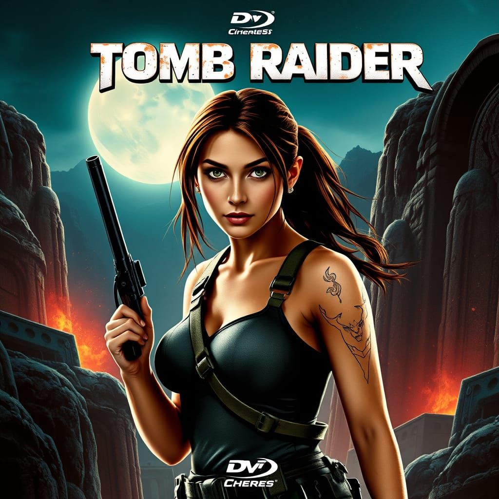 Lara Croft Tomb Raider Retro-Futuristic DVD Cover