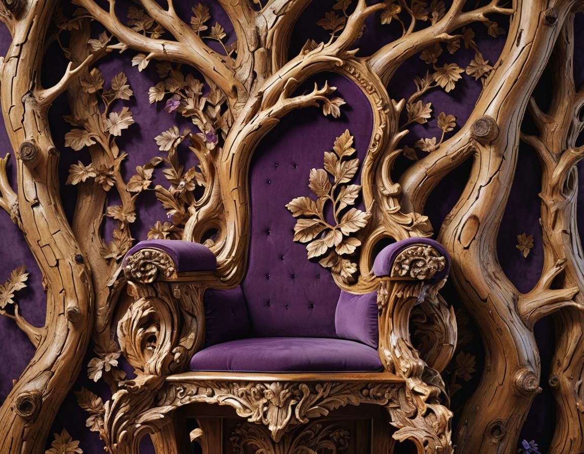 throne wood carving