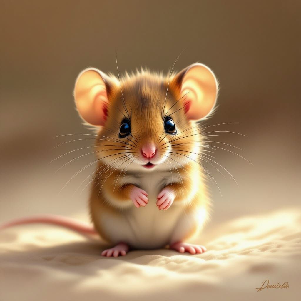 Adorable Mouse in Whimsical Storybook Style