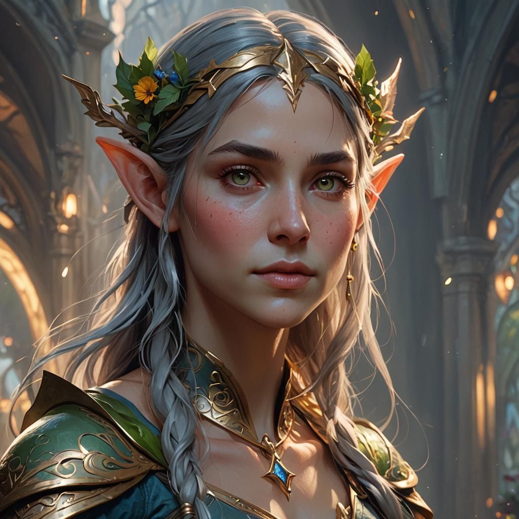 Hyperdetailed Portrait of a Female Elf in 8K