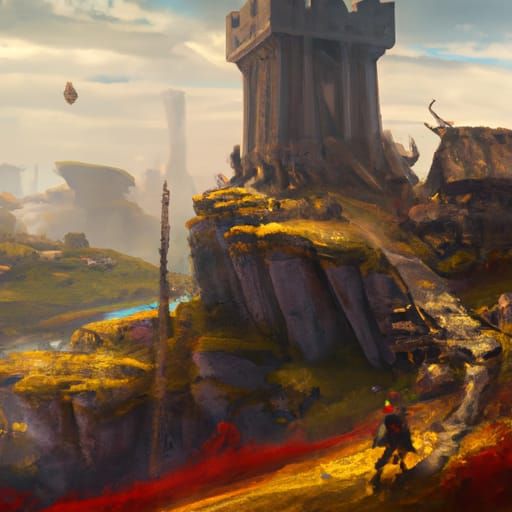 Fantastical Detailed Painting of Ukraine in Deep Color