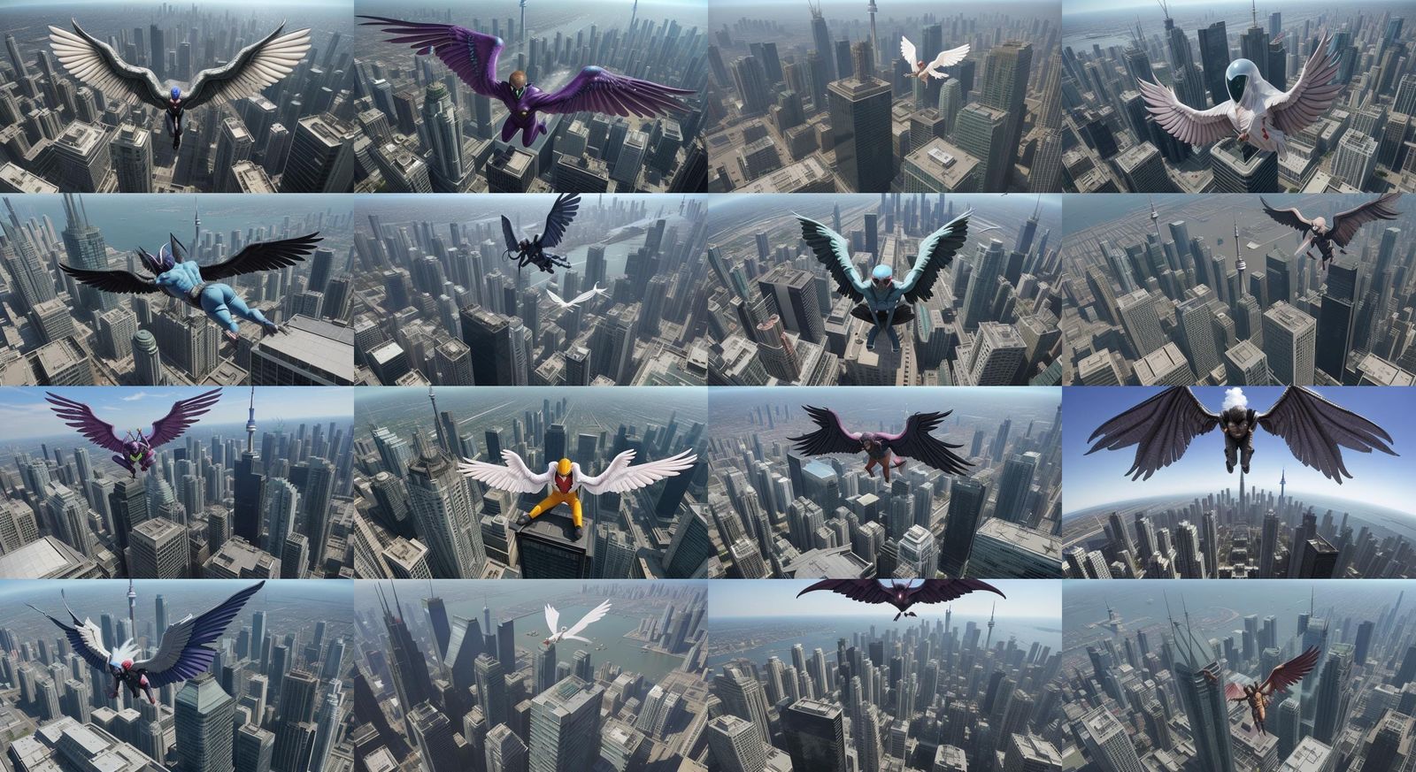 Winged Figures Fly over Alien-Infested Toronto