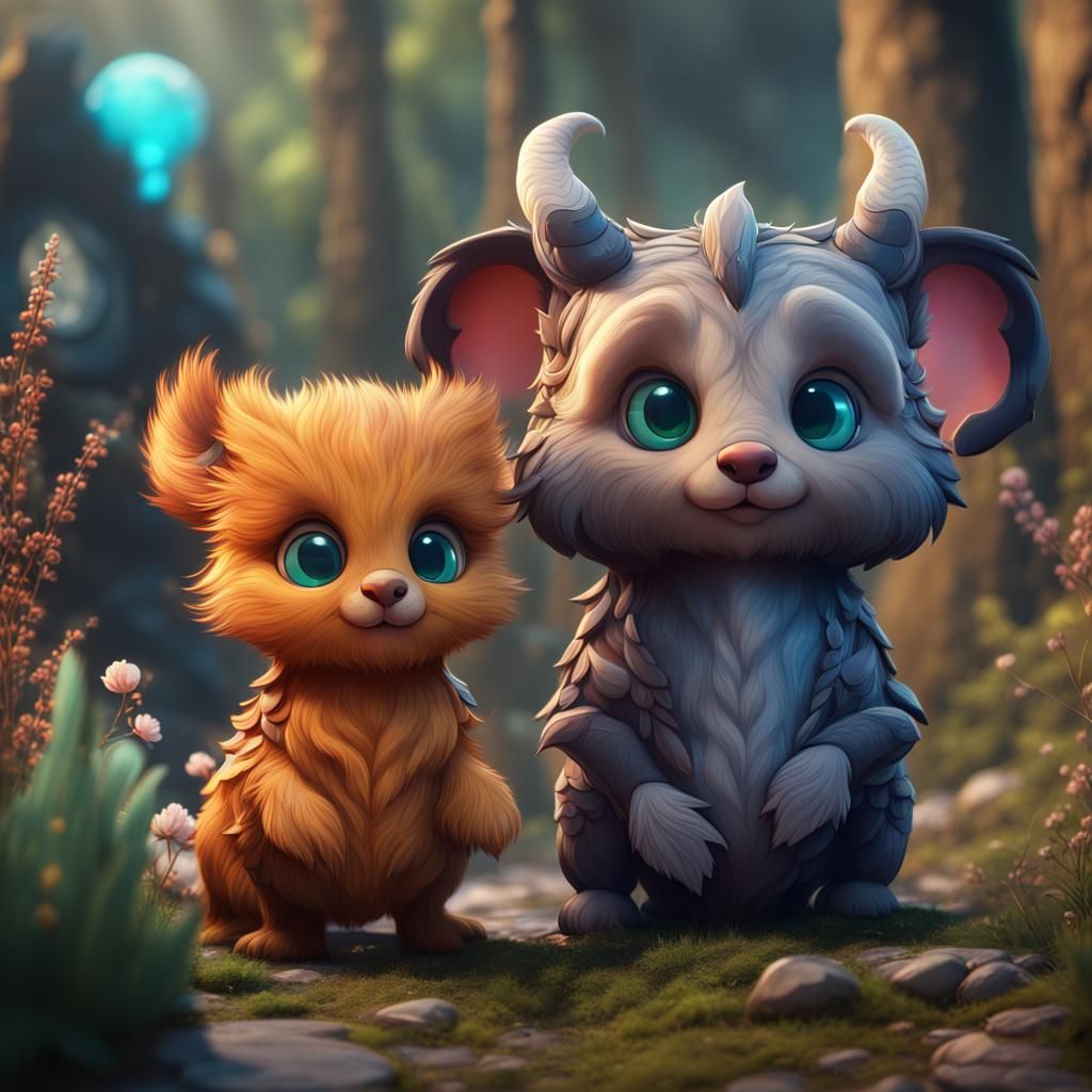 Cute Animals in Detailed Fantasy Art