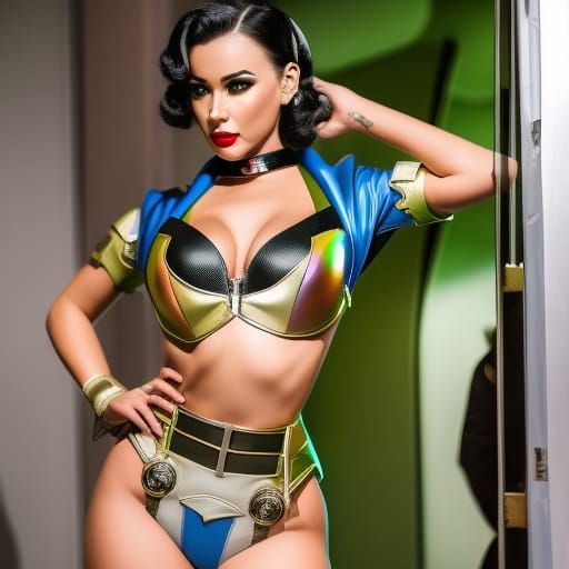 Retro Sci-Fi Pinup Girl in Spacesuit