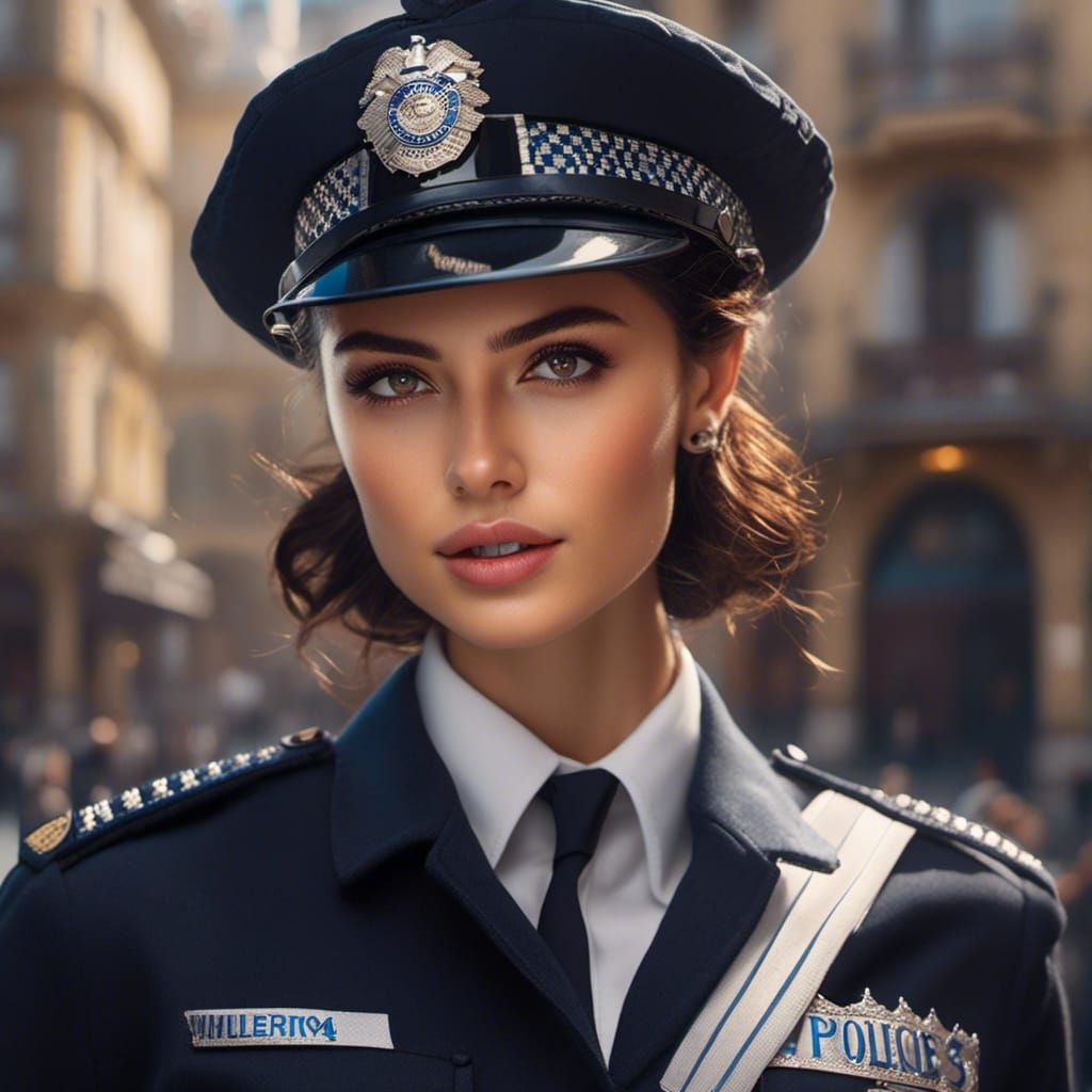 Beautiful French Policewoman in Royo Style