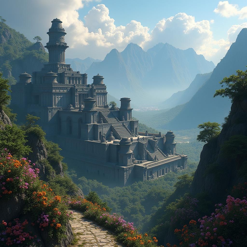 Ancient Mountain City: Incan and Greek Architecture