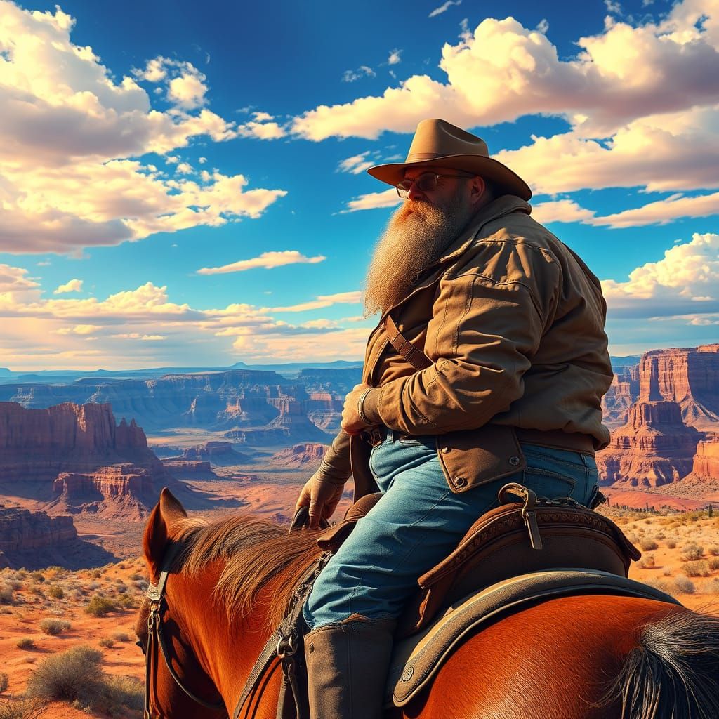 Psychedelic Western Outlaw Rides Through Badlands National P...