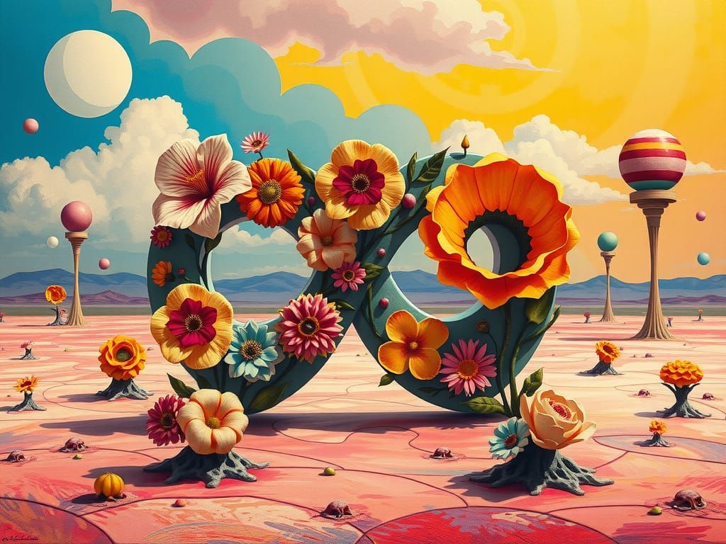 Floral eight in an arid imagination