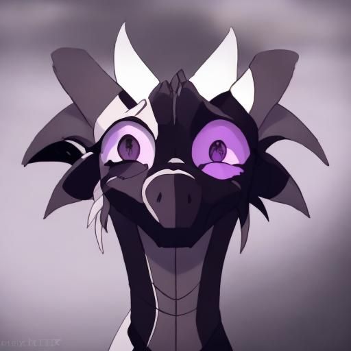 Half Black and White Dragon Portrait in Fantasy Art