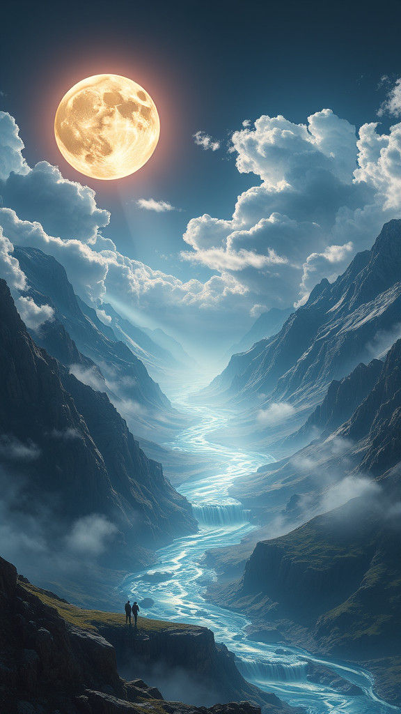Dreamlike Landscape with Celestial River
