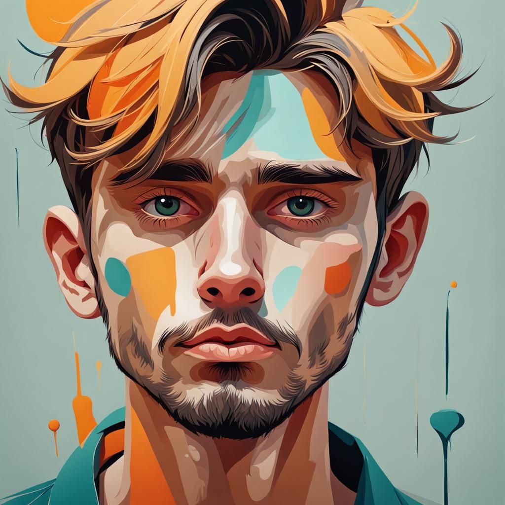 Abstract Portrait of a Cute Guy