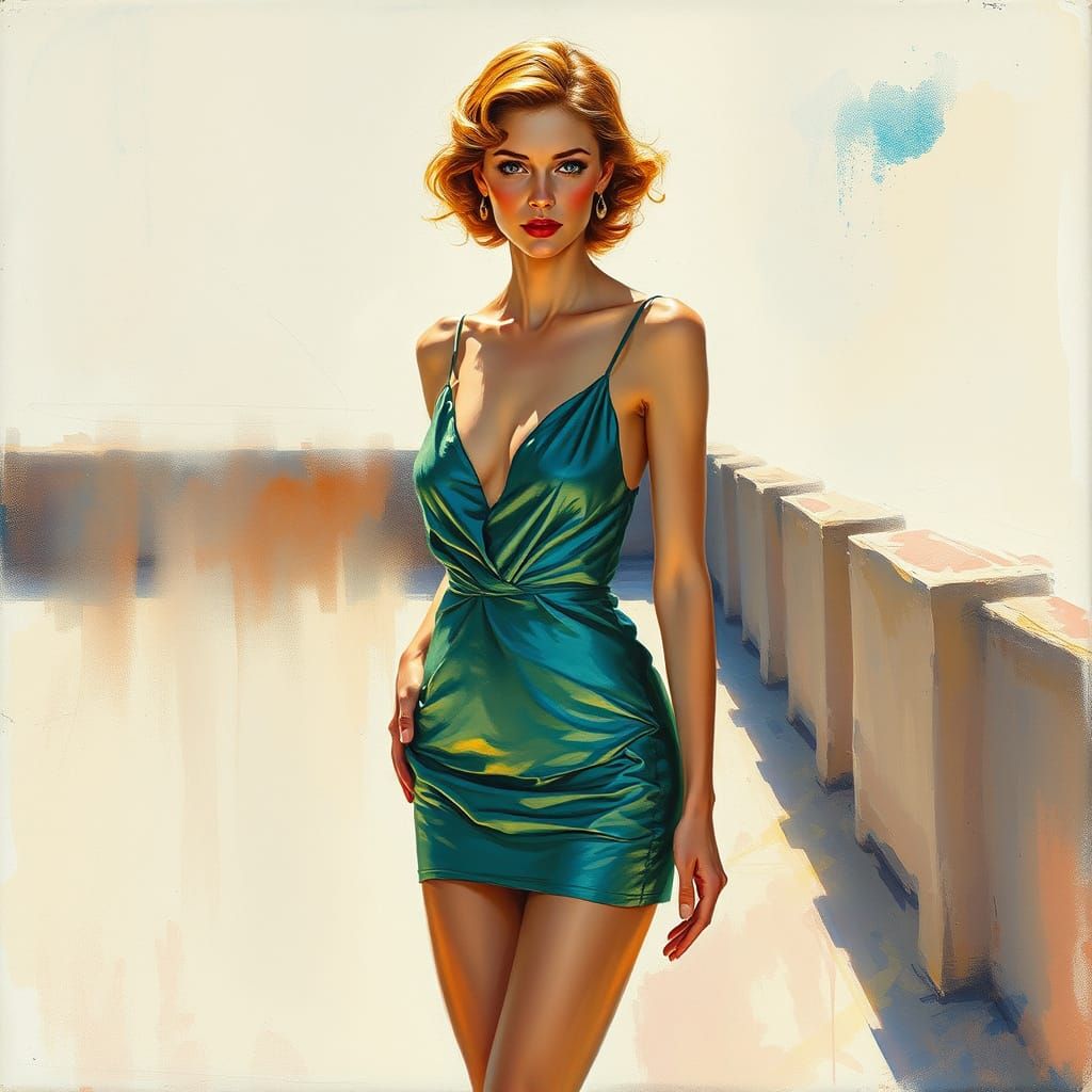 Swedish Woman Portrait in Sargent-Giacometti Fusion Style