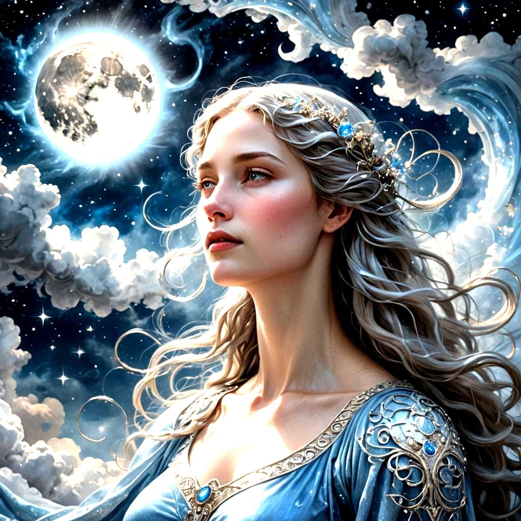 Selene, Moon Goddess, Blesses Earth with Light