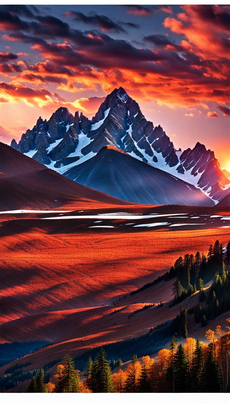 Mountains at Sunset: A Stunning Vista