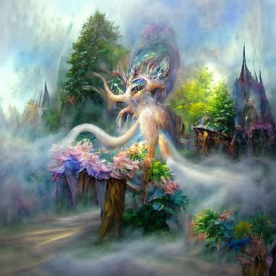 Ethereal Forest Spirit in High Fantasy Style