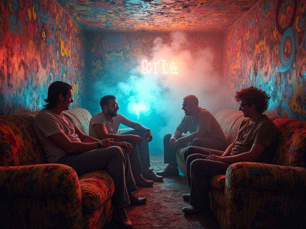 Psychedelic Hotbox: Surreal Dreamscapes in a Hazy Room