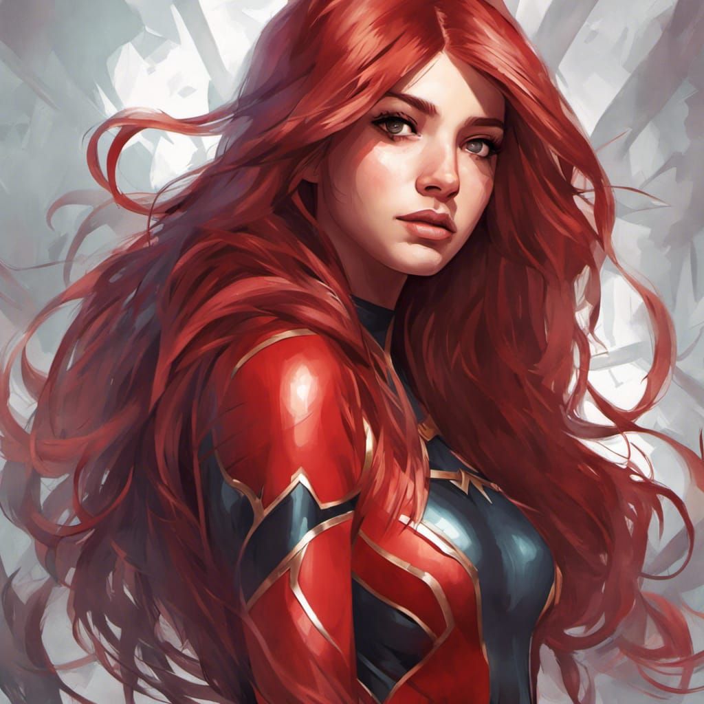 Spiderwoman Portrait in Art Nouveau Style