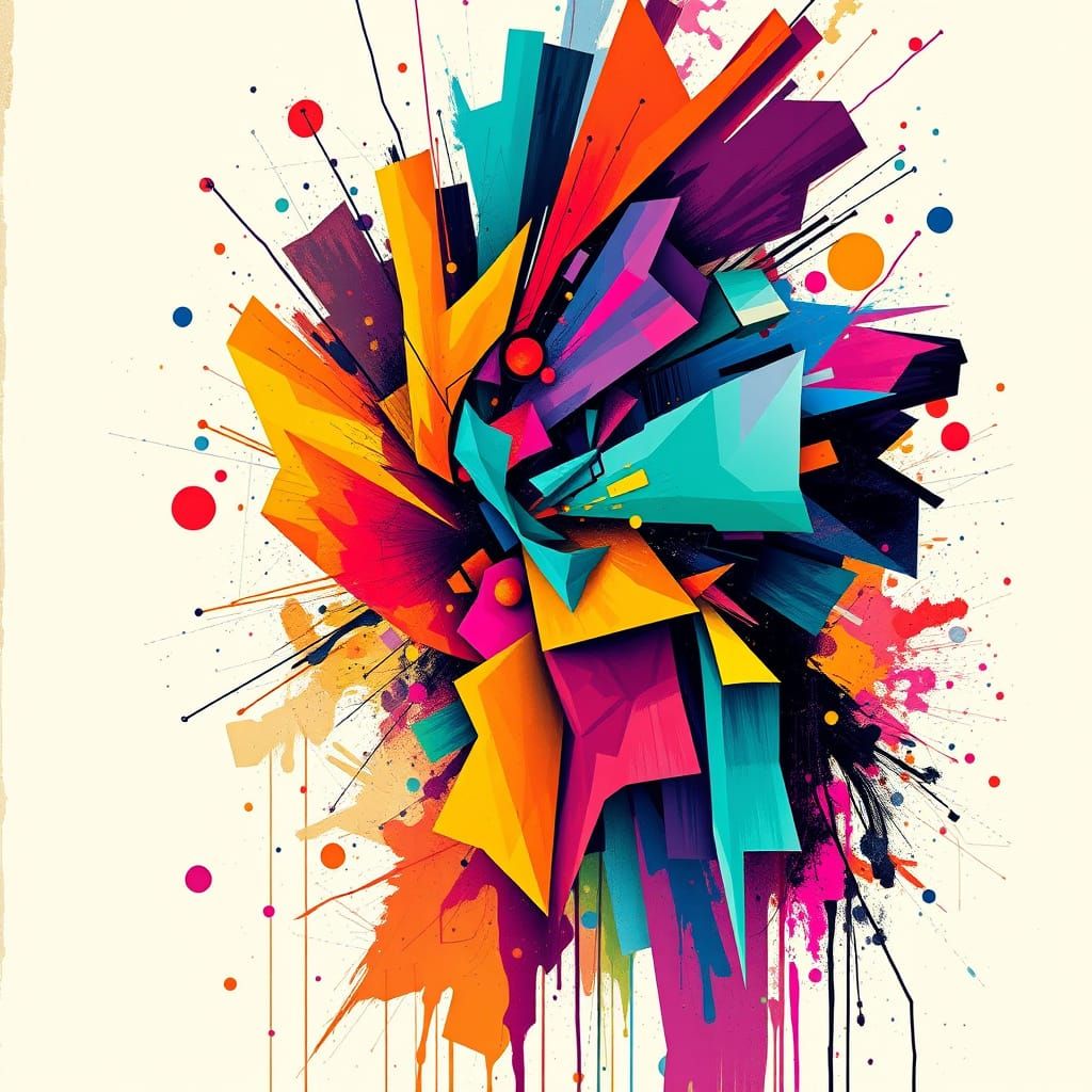 Vibrant, Abstract Composition in Colorful Vector Style