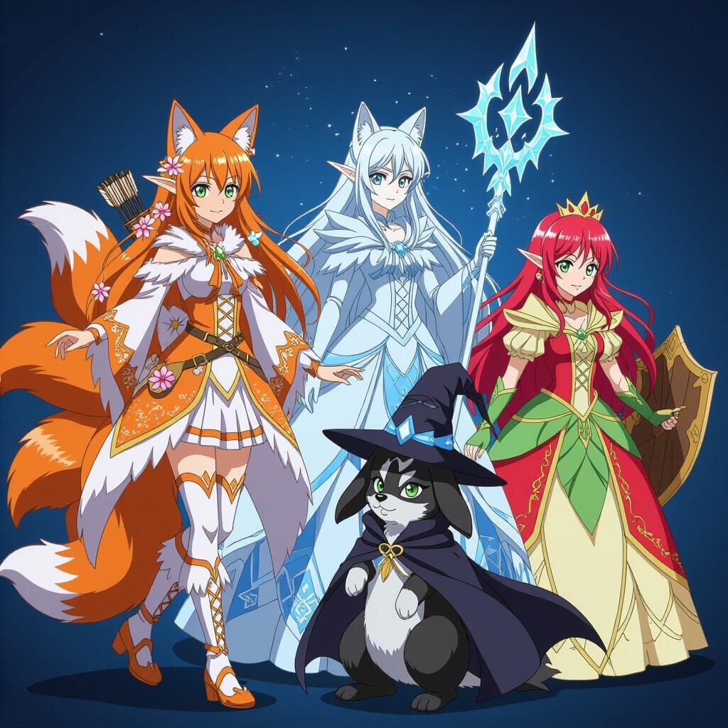 Anime Girls on a Dungeons and Dragons Adventure