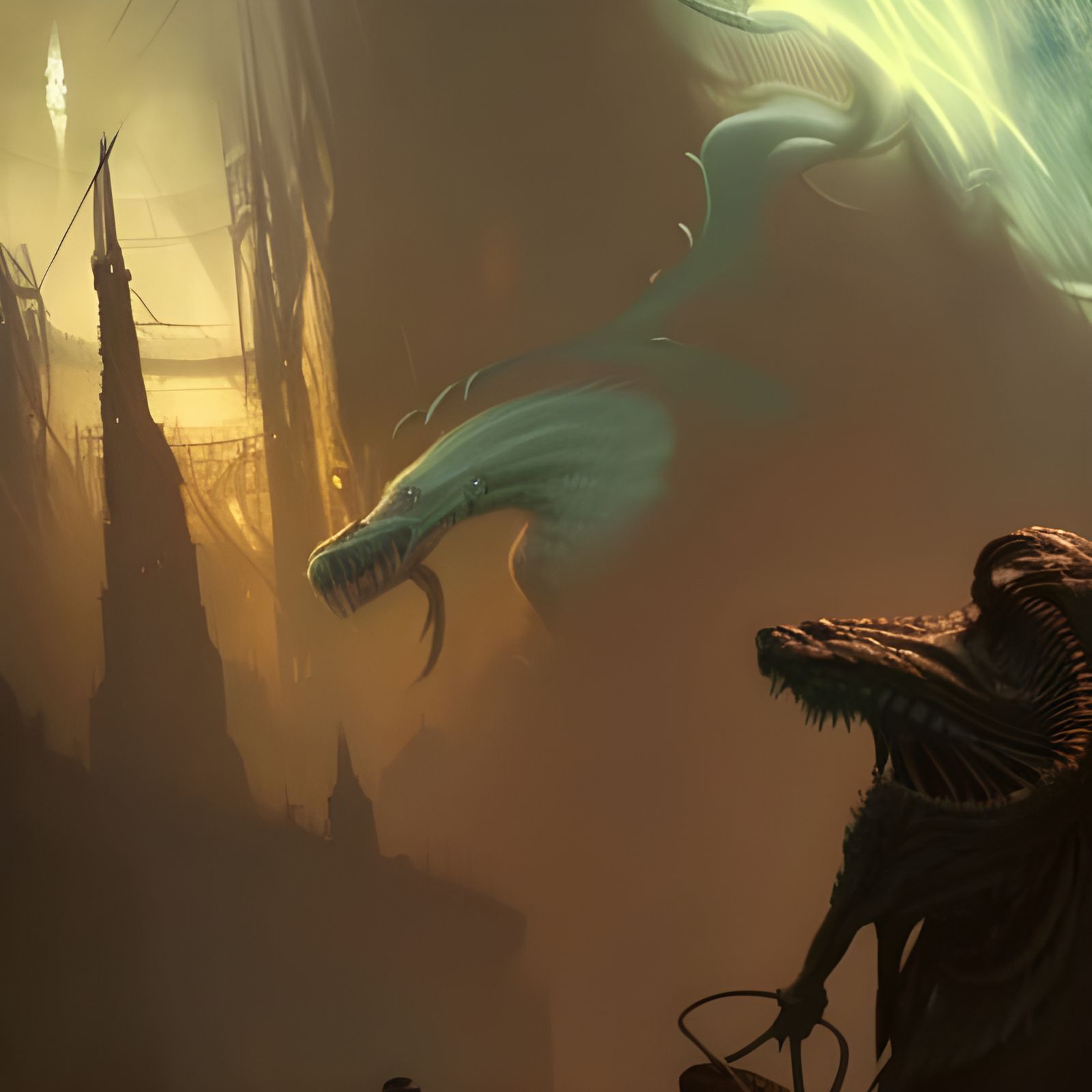 Hyperdetailed Reptile in Dark Fantasy Style