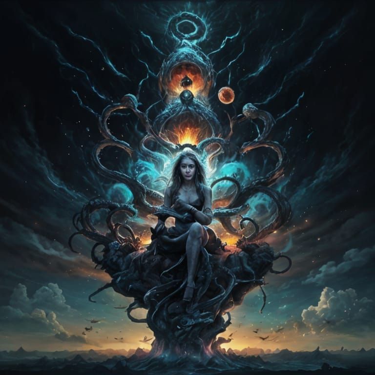 Surreal Dreamscape: Heaven and Hell in Vivid Colors