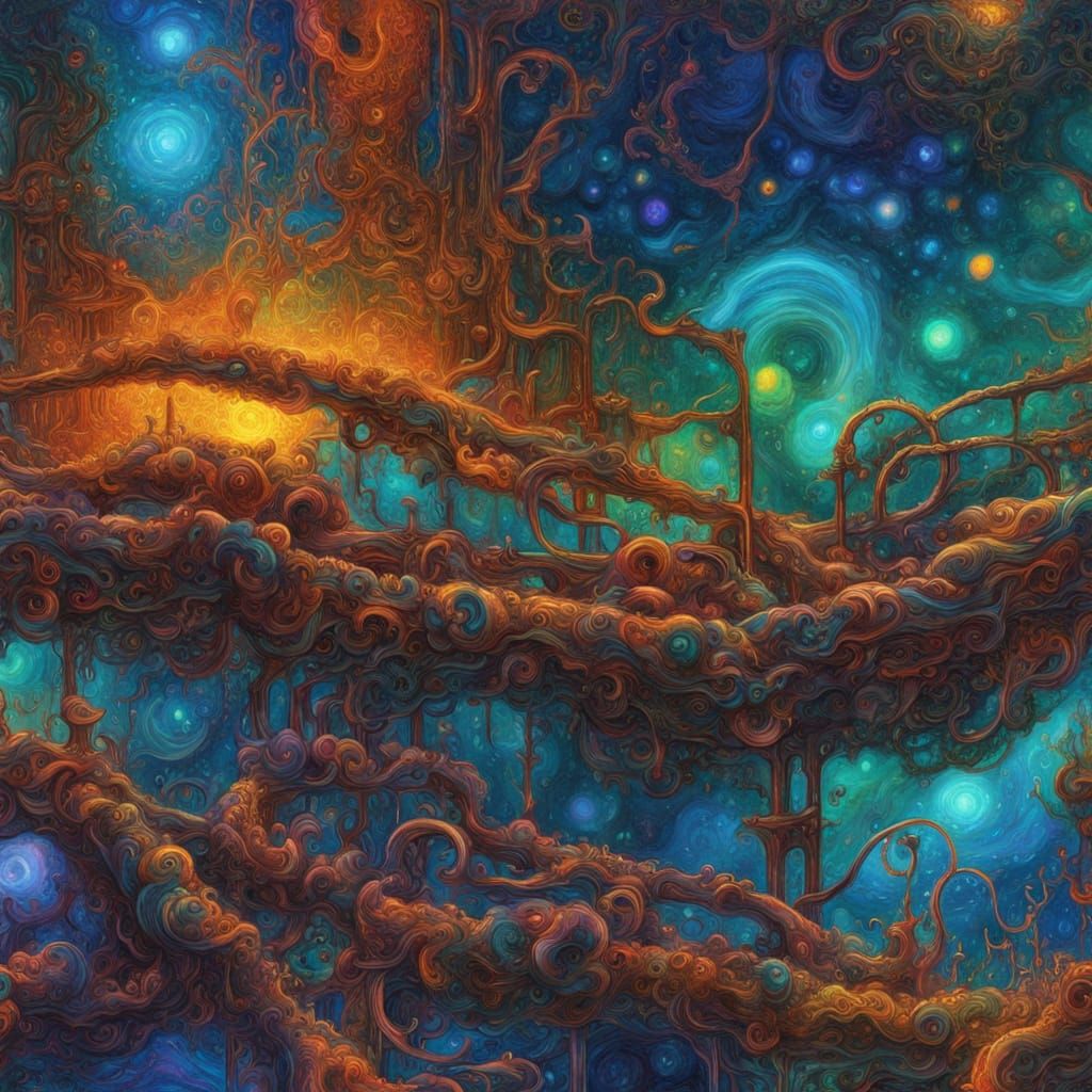 Surreal Cosmic Visions of Acid Mine Drainage in Rusted Alumi...