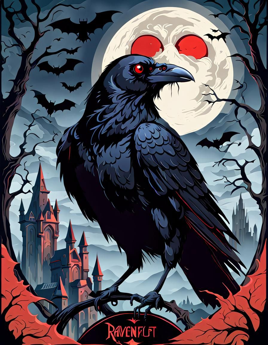 Art Deco Raven Travel Poster to Ravenloft