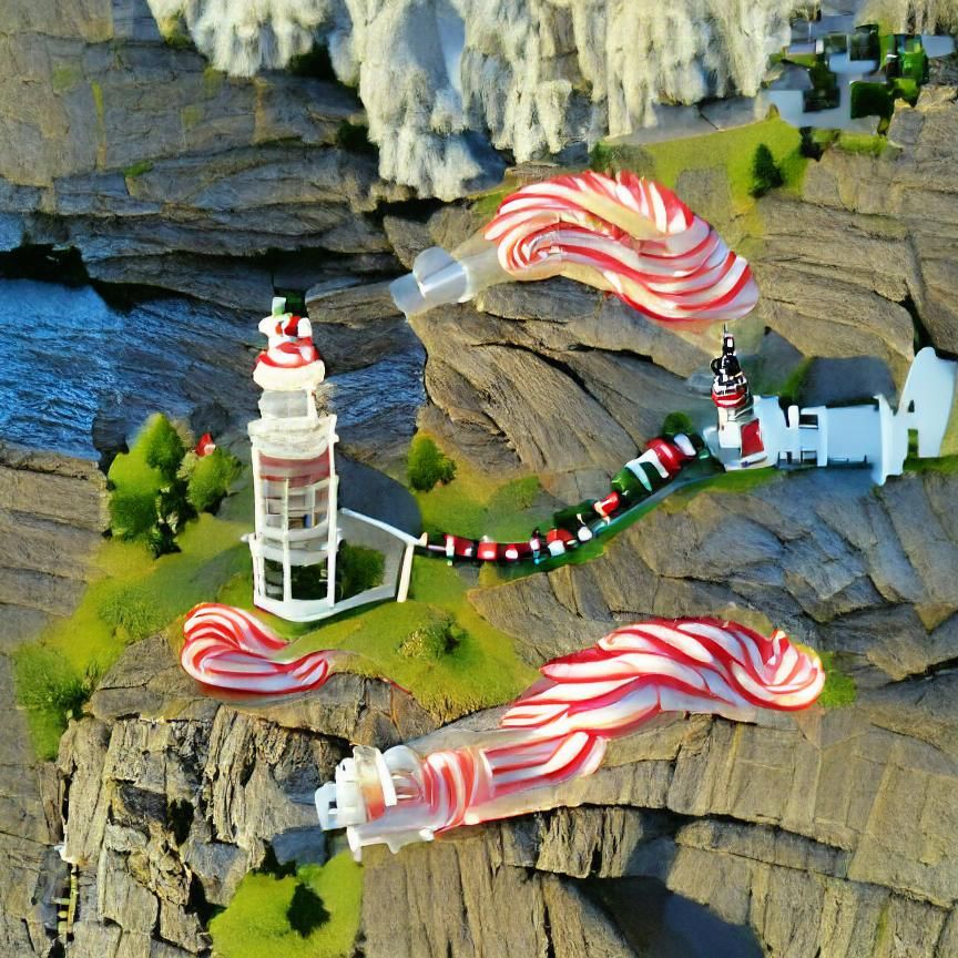 Cliffside Candy Cane Lighthouse