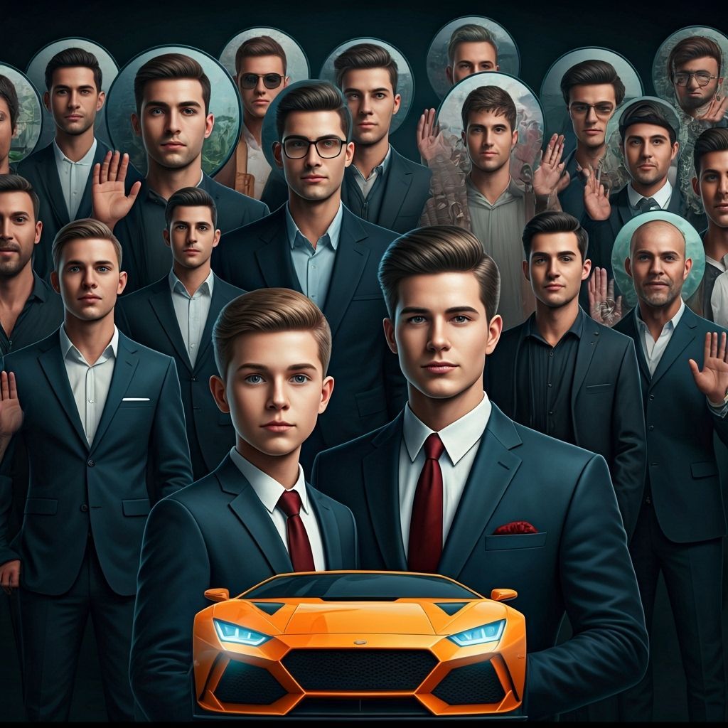 Surreal Class Photo with Profile Head Portraits