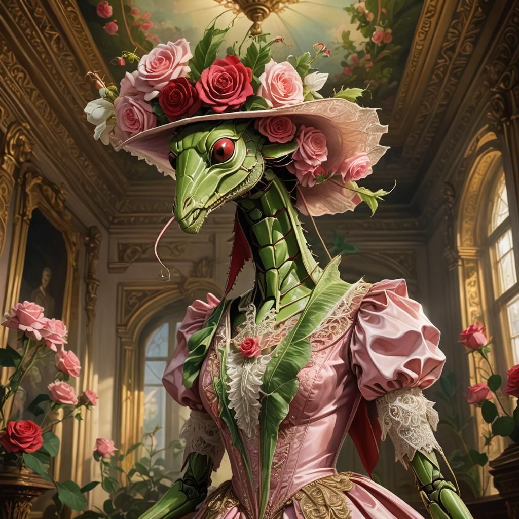 Praying Mantis in Victorian Dress: 19th-Century Style