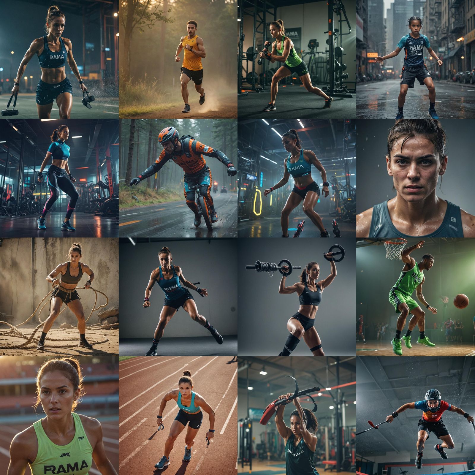 Athlete Training in Branded Sportswear